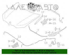 Emblema logo-ului BMW pe portiera portbagajului BMW X3 G01 18-