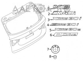 Emblema cu inscripția X3 pentru capacul portbagajului BMW X3 G01 18-