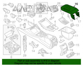 Consola centrală cu cotieră pentru BMW X3 G01 18-21, neagră