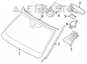 Oglindă interioară BMW X1 F48 16-22 cu senzor de ploaie, auto-întunecare, Home link, busolă