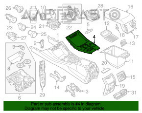 Capacul consolei centrale BMW X3 G01 18-21 negru, inserție stejar întunecat