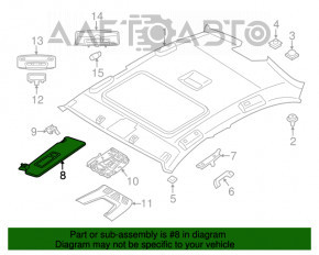 Козырек левый BMW 3 F30 4d 15-18 черный, без крючка