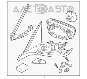 Зеркало боковое левое BMW 7 G11 G12 16-19 низ хром, поворотник, автозатемнение, BSM