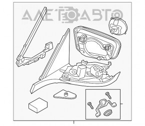 Oglindă laterală stânga BMW 7 G11 G12 16-22, cromat, semnalizare, auto-întunecare, cameră, BSM