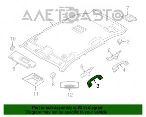 Maner plafon dreapta fata BMW X1 F48 16-22 negru.