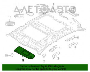 Козырек правый BMW 7 G11 G12 16-22 черный, без крючка