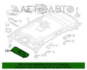 Козырек правый BMW X3 G01 18- черный, без крючка