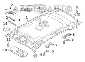 Козырек правый BMW X3 G01 18- черный, без крючка