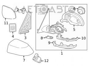 Oglindă laterală dreapta BMW X3 G01 18-22, semnalizator, auto-întunecare