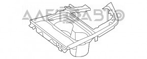 Capacul consolei centrale cu suporturi pentru pahare BMW 3 F30 12-15 negru, fără capacul schimbătorului de viteze, prinderea este ruptă.