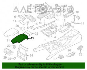 Consola centrală cu cotieră pentru BMW 3 F30 12-18, cutie de viteze automată, neagră, cotieră extensibilă