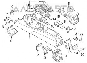 Накладка центральной консоли BMW X1 F48 16-22 черный глянец, царапины