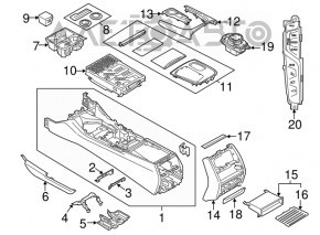 Бокс карман центральной консоли задний BMW 7 G11 G12 16-22