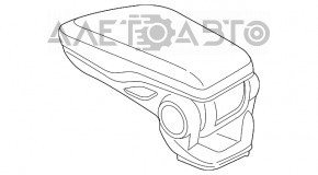 Consola centrală cu cotieră și suporturi pentru pahare pentru BMW X1 F48 16-19 în culoarea neagră-bej oyster.