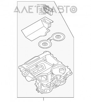 Buzunarul din consola centrală a BMW X3 G01 18-21 fără încărcare wireless.