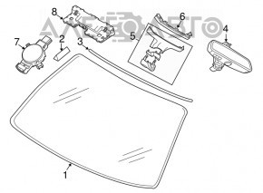 Oglindă interioară BMW 7 G11 G12 16-22 cu auto-întunecare, Home link