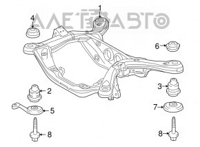 Подрамник задний Lexus RX450h 10-15 FWD