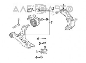 Цапфа передняя правая Honda CRV 17-22 OEM