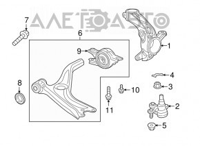 Цапфа передняя правая Honda Accord 18-22 OEM