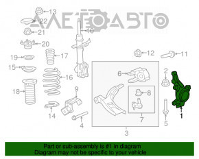 Butucul roții față stânga Honda CRV 12-16 cu capac de protecție