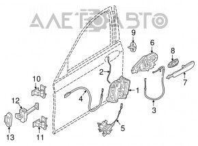 Замок двери передней левой BMW X5 F15 14-18 под доводчик