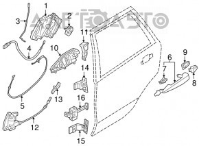 Механизм ручки двери задней левой BMW X1 F48 16-22