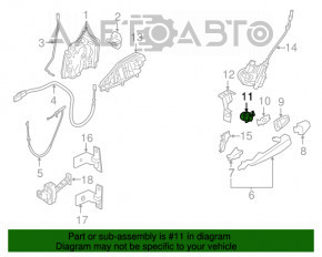 Cilindrul de blocare al ușii din față stânga a BMW X5 F15 14-18, cu cheie și cod.