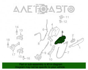 Mecanismul manetei ușii din spate stânga pentru BMW X3 G01 18-21 fără keyless.