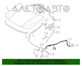 Трос открывания замка капота задняя часть BMW X1 F48 16-22