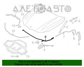 Трос открывания замка капота передняя часть BMW 7 G11 G12 16-22