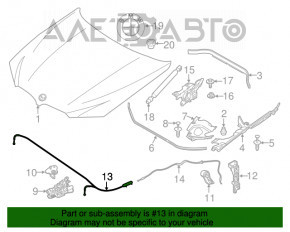 Трос открывания замка капота передняя часть BMW X3 G01 18-21 OEM