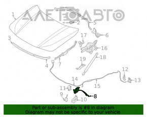 Замок капота правый BMW X1 F48 16-22