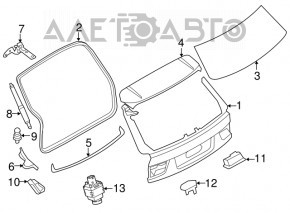 Maner portiere portbagaj cu buton BMW X5 F15 14-18 sub camera nou original OEM