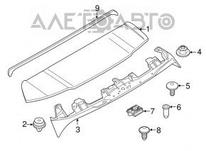 Spoilerul portbagajului pentru BMW X3 G01 18-21, complet asamblat.