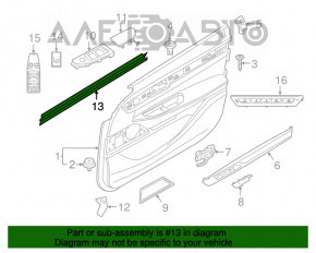 Уплотнитель стекла внутренний двери передний правый BMW 7 G11 G12 16-22