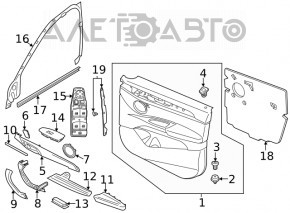 Cadru ușă față stânga interioară BMW X1 F48 16-22