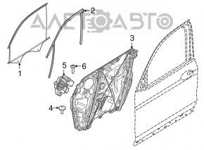 Garnitură de sticlă cu turnare față stânga BMW X3 G01 18-21 crom nou original OEM