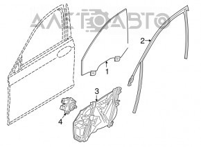 Geam electric cu motor fata stanga BMW 7 G11 G12 16-22