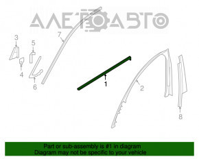 Moldură ușă-sticlă față centrală stânga BMW 7 G11 G12 16-22 crom.