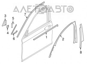 Sticla usi central fata stanga BMW 7 G11 G12 16-22 crom nou original OEM