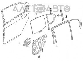 Geam electric cu motor spate stânga BMW 5 G30 17-23