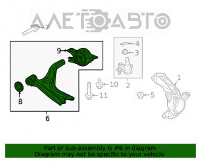 Maneta inferioară dreapta față Honda Civic X FC 16- 1.5T nouă OEM originală