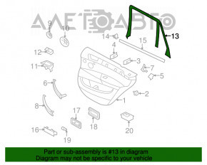 Rama ușii interioare din spate dreapta pentru BMW X5 E70 07-13, neagră