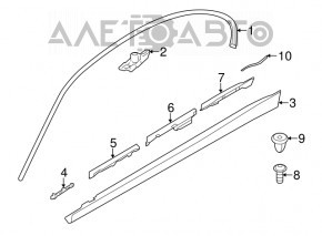 Moldura caroseriei laterale dreapta BMW 3 F30 12-18 crom