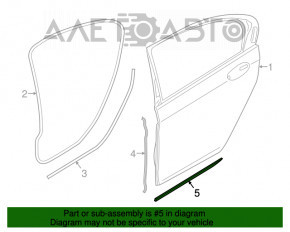 Garnitură ușă spate inferioară stânga BMW 7 G12 16-22 crom