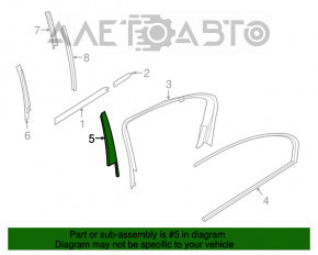 Panoul lateral din spate dreapta al ușii BMW 7 G11 G12 16-22, negru lucios