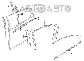 Garnitura sticla usa interioara spate dreapta BMW 7 G12 16-22 nou original OEM