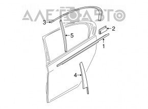 Decorație ușă laterală spate dreapta BMW 5 G30 17-23 nou original