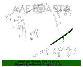 Moldură ușă-sticlă spate centrală stânga BMW X3 G01 18-21 negru mat