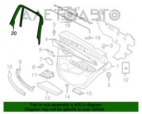 Рамка двери внутренняя задняя левая BMW X3 G01 18-21 черная